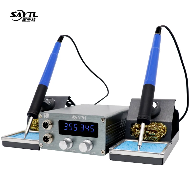 

OSS ST-91 Soldering Station Double Digital Display Adjustable Temperature Bga Rework Station With Soldering Tips Welding Tools