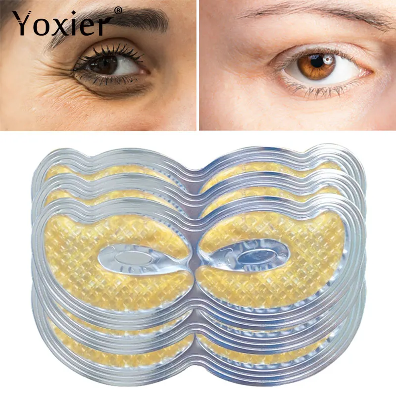 Collagen Crystal Eye Mask Dark Circles Hydrate Anti-Puffiness Dilute Fine Lines Nourish Firming Seaweed Glycerin Skin Care 5PCS