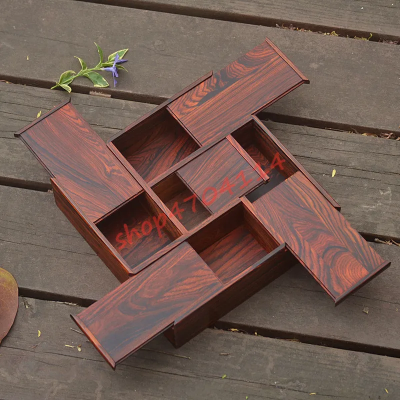 Natural solid wood hand-carved, red sandalwood pickup box, exquisite handicraft decorations and gifts