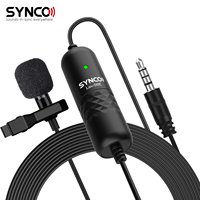 SYNCO Lav-S6E Professional Lavalier Microphone Clip-on Omnidirectional Condenser Lapel Mic Auto-Pairing 6M/19.7 Long Cable