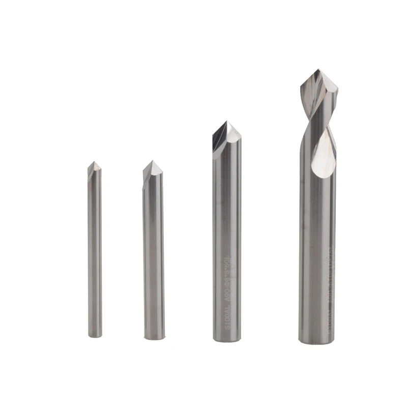 3pcs SLONS S100 for aluminum alloy 4mm 6mm CNC milling cutter solid tungsten 45 degree chamfer carbide end mill cutter