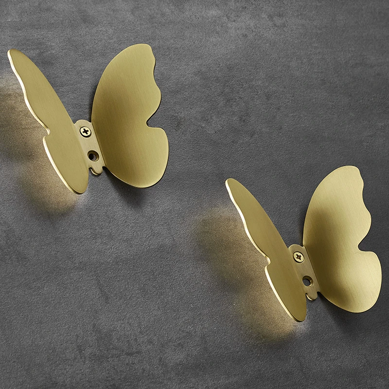 KK&FING Brass Decorative Hook Multifunctional Butterfly Coat Hooks  Creative Wall Hook Storage Holder Home Decoration Organizer