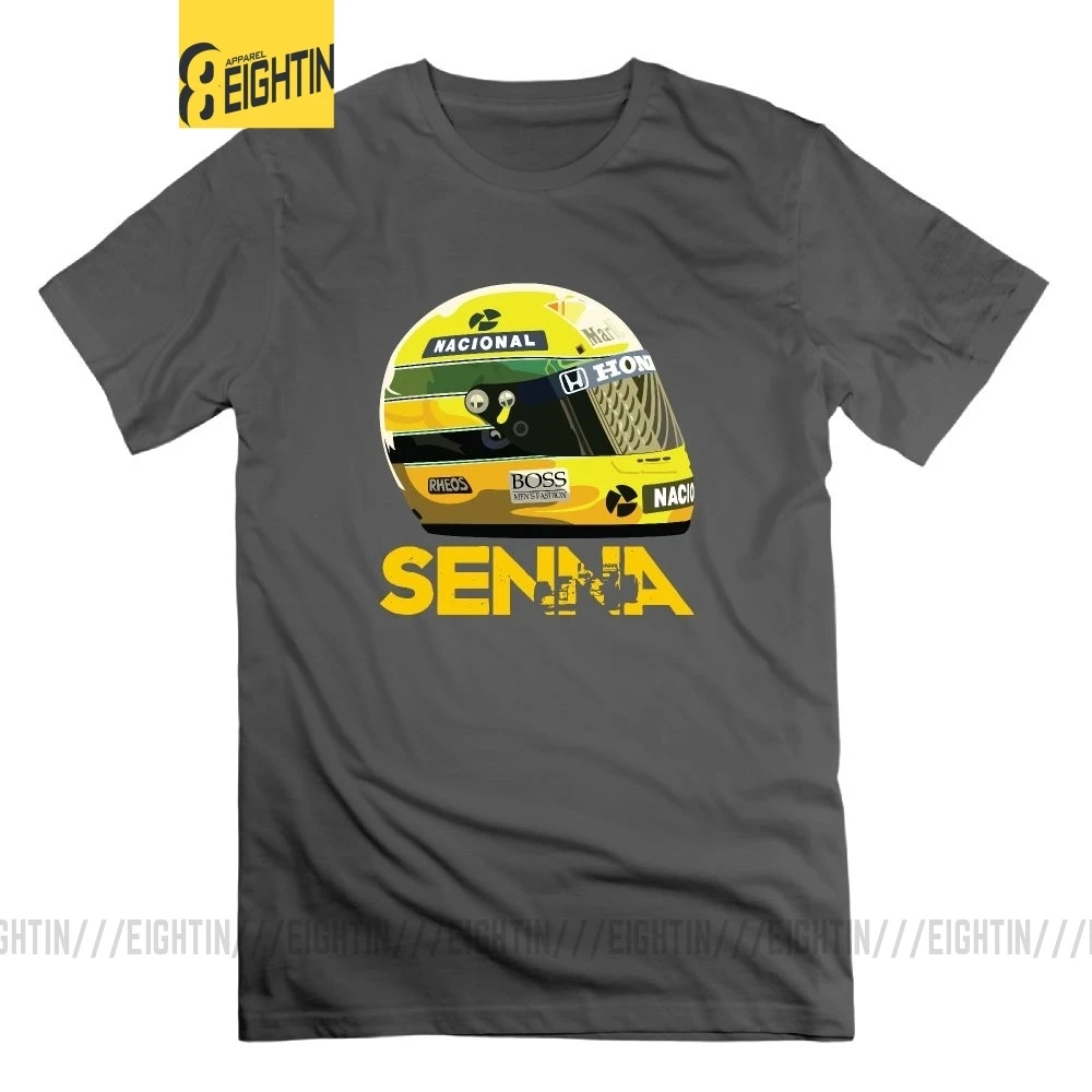 Ayrton Senna Racing Helmet Men novità T Shirt Large Size maniche corte regalo T-Shirt Tees 100% cotone O collo