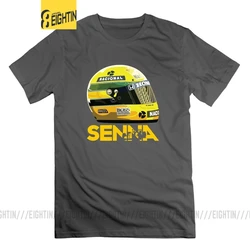 Ayrton Senna Racing Helmet Men Novelty T Shirt Large Size Short Sleeves Gift T-Shirts Tees 100% Cotton O Neck