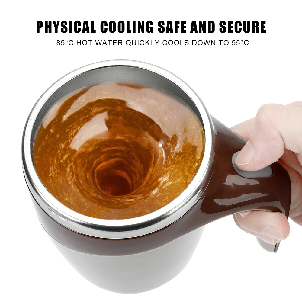 Magnetic Rotating Electric Milk Cup Auto Stirring Cup Lazy Coffee Stirring Cup Warmer Bottle Mark Cup 304 Stainless Steel