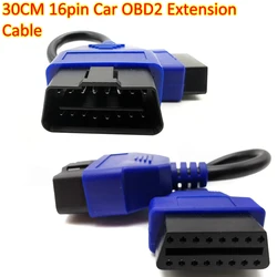 OBD2 Extension Cable 24CM blue Male-to-Female Interface Easy to Use 16-Pin OBD 2 Plug Extension Adapter Best Quality