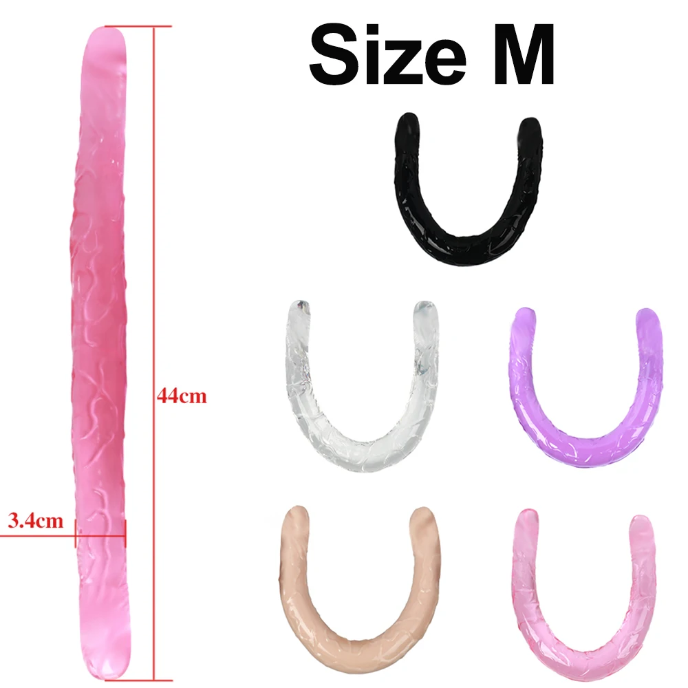 Double head Dildo Long Jelly Realistic Dildo Double Ended Dildo Flexible Big Penis for Women Masturbator Sex Toys for Lesbian