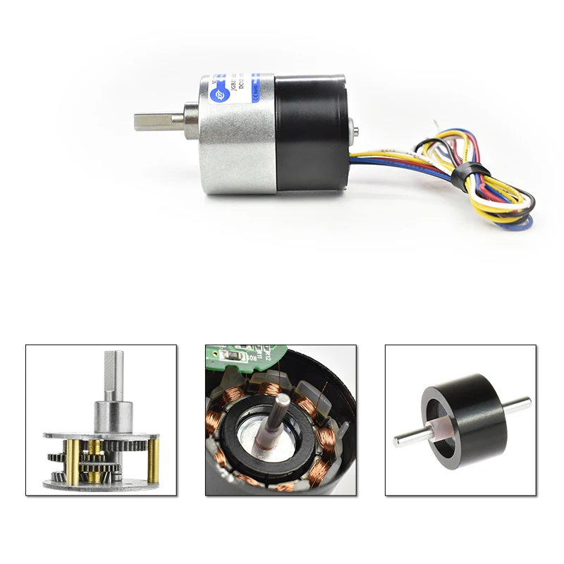 3525 소형 DC 브러시리스 기어 모터 속도 제어 모터 대형 토크 가역 모터 12V 24V DC 전기 모터 선물 브래킷
