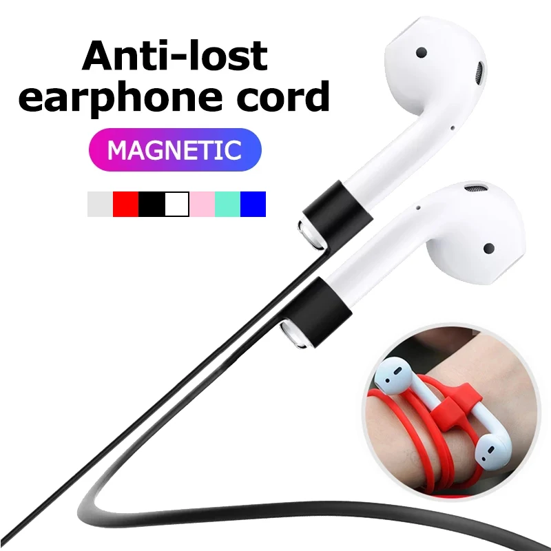 Magnetic Silicone Anti-lost Neck Strap Wireless Earphone String Rope For Apple Airpods 1 2 Pro Accessories Headphone Strap Cord