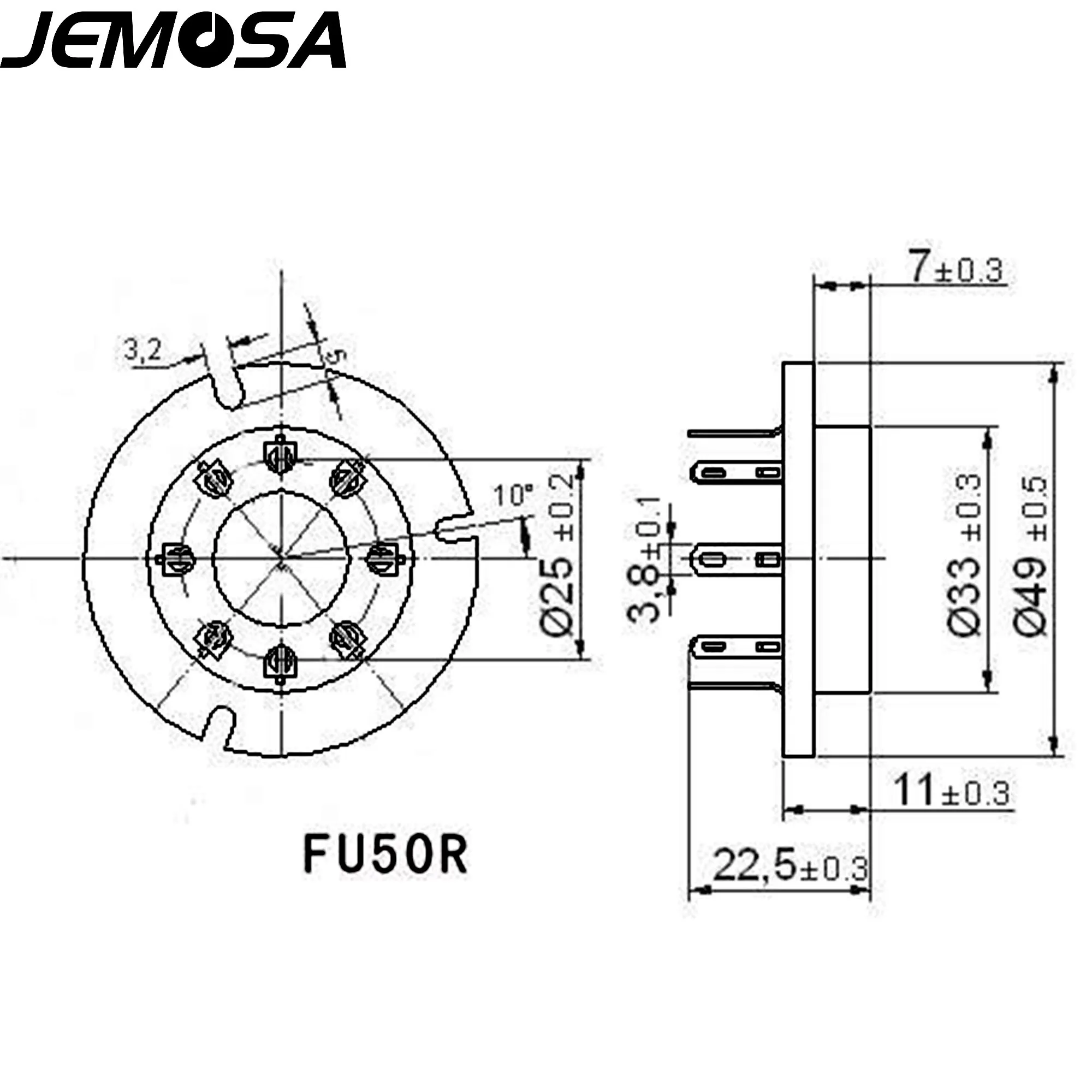 Керамическая трубчатая розетка, 8 контактов, Электронная трубка, сиденье FU50R для FU50 FU-50 5Z8P 5Z9P, вакуумный трубчатый усилитель звука, винтажный HIFI, сделай сам