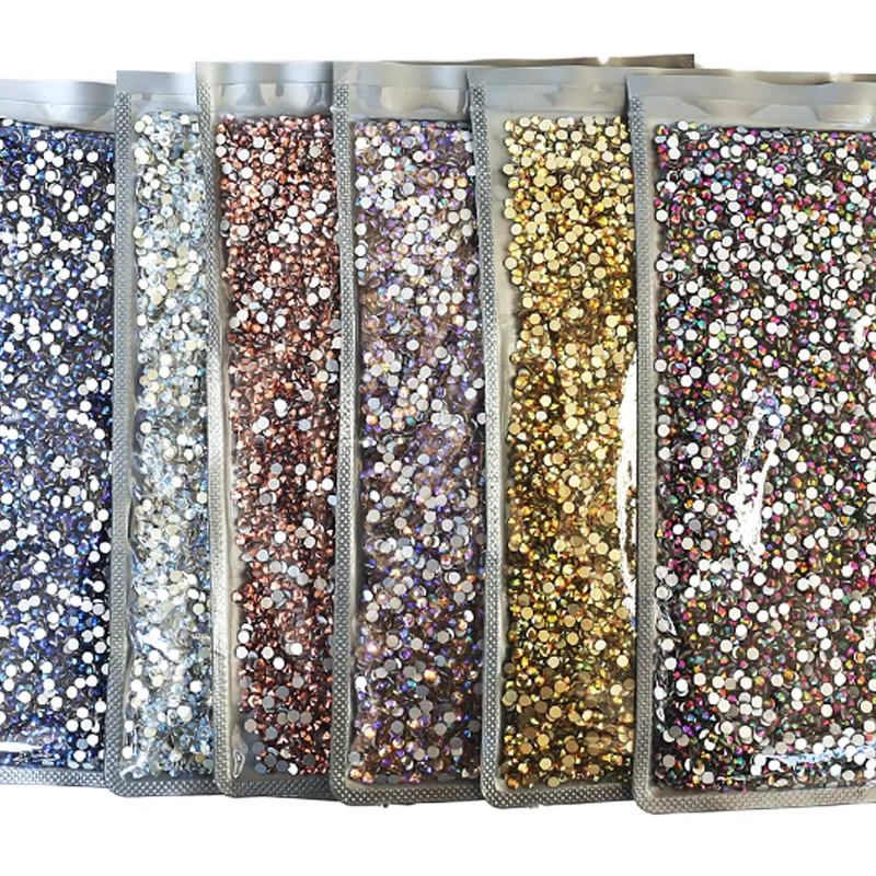 Wholesale Novel Color Coatings SS3-SS30 Non Hot Fix Rhinestone In Bulk Big Package FlatBack Crystal Strass Glitter Stone Garment