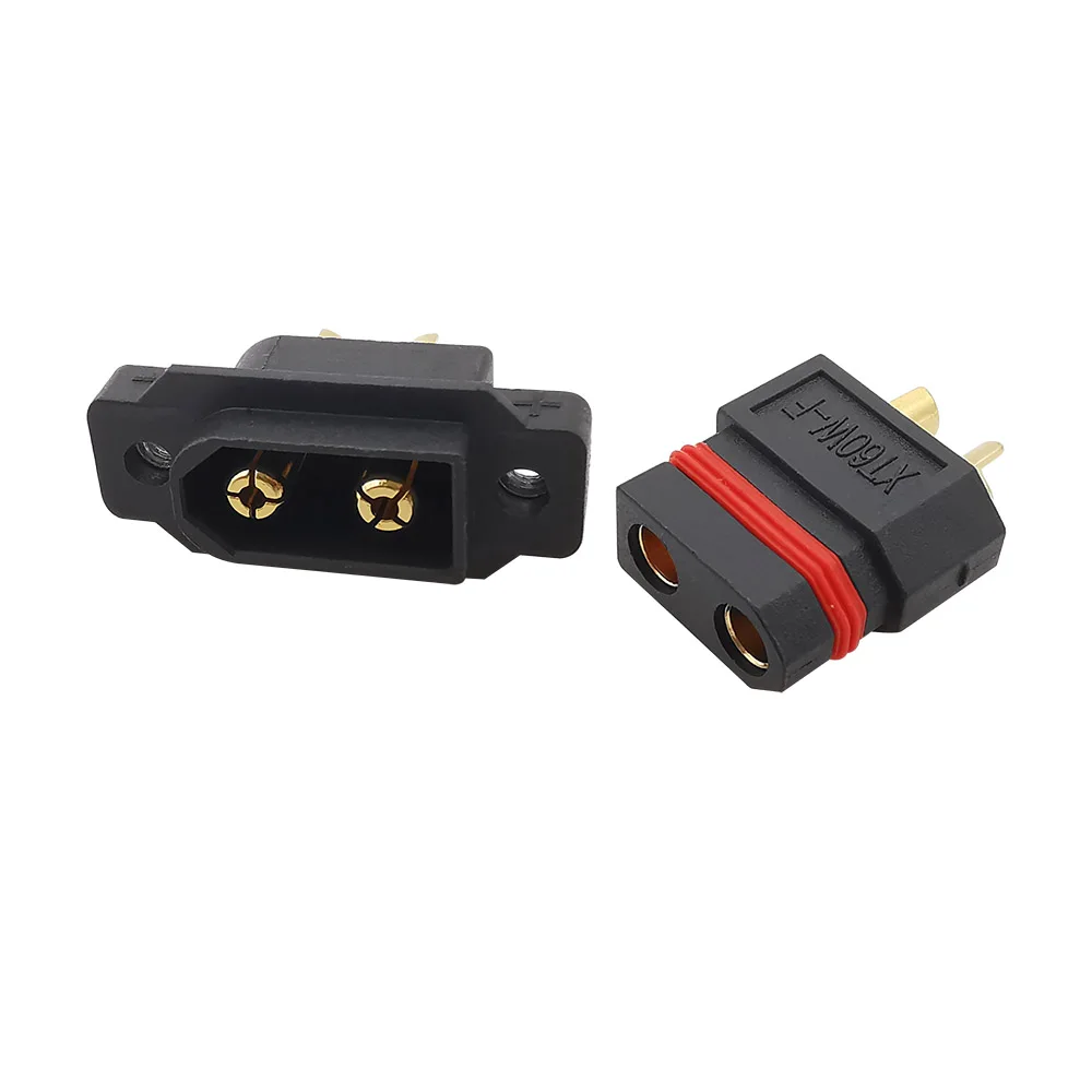 2Pair XT60EW-M XT60W-F Male Female Battery Connector Gold Plated XT 60 Bullet Plugs Black Shell for RC Parts FPV Racing Drone