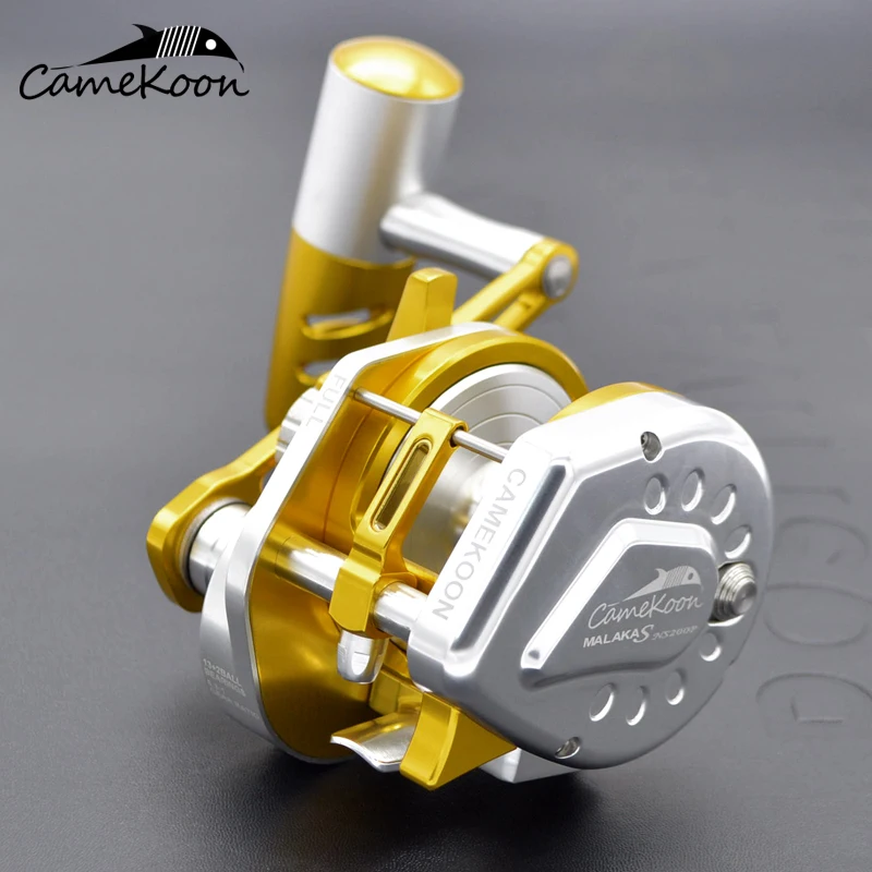 CAMEKOON Deep Sea Trolling Fishing Coil Aluminum CNC Machined Saltwater Reel Left Right Hand Jigging Wheel Lever Drag 35kg Pesca