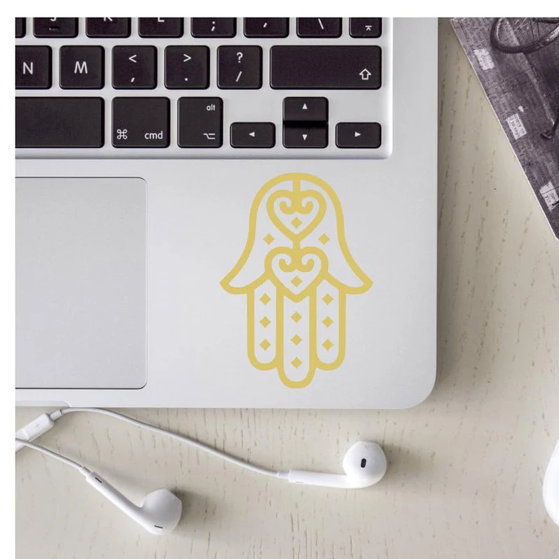 Laptop hamsa hand decal Laptop computer Decoration vinyl car window sticker hamsa hand Pattern computer mug Decor decal Z921