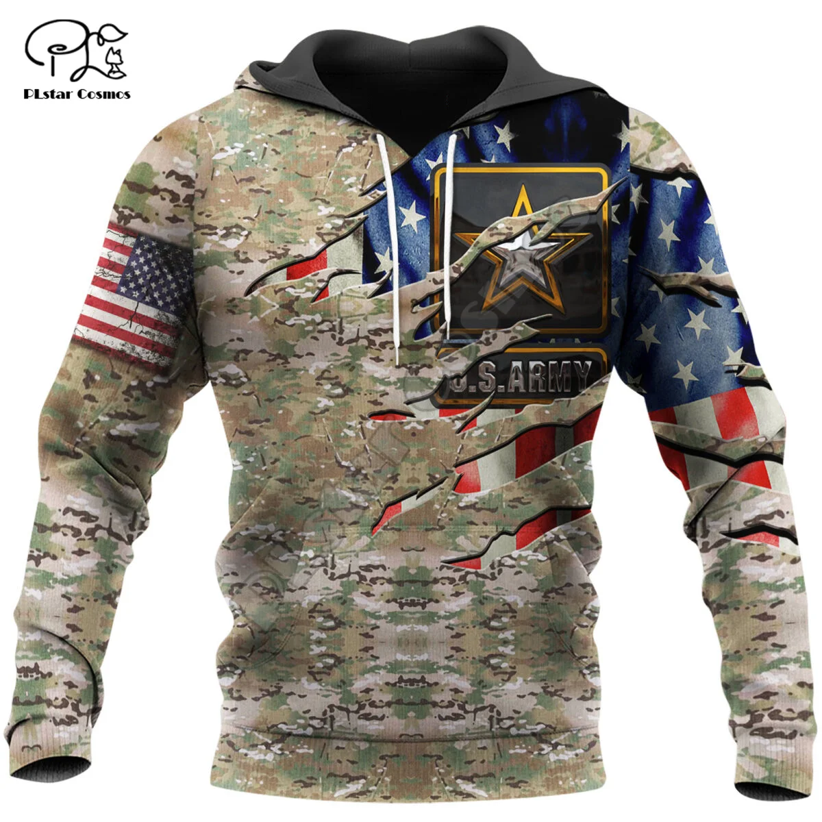 PLstar Cosmos-Costumes de l'armée américaine pour hommes et femmes, pulls à capuche Eagle Camo, sweats à capuche de soldat vétéran, impression 3D, streetwear décontracté, nouvelle mode, 15