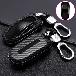 Nuovo ABS Fibe Carbonio Auto Chiave A Distanza di Caso Della Copertura Completa Borsette Per Tesla Modello 3 Modello S Modello X Auto smart Key Accessori Holder Fob