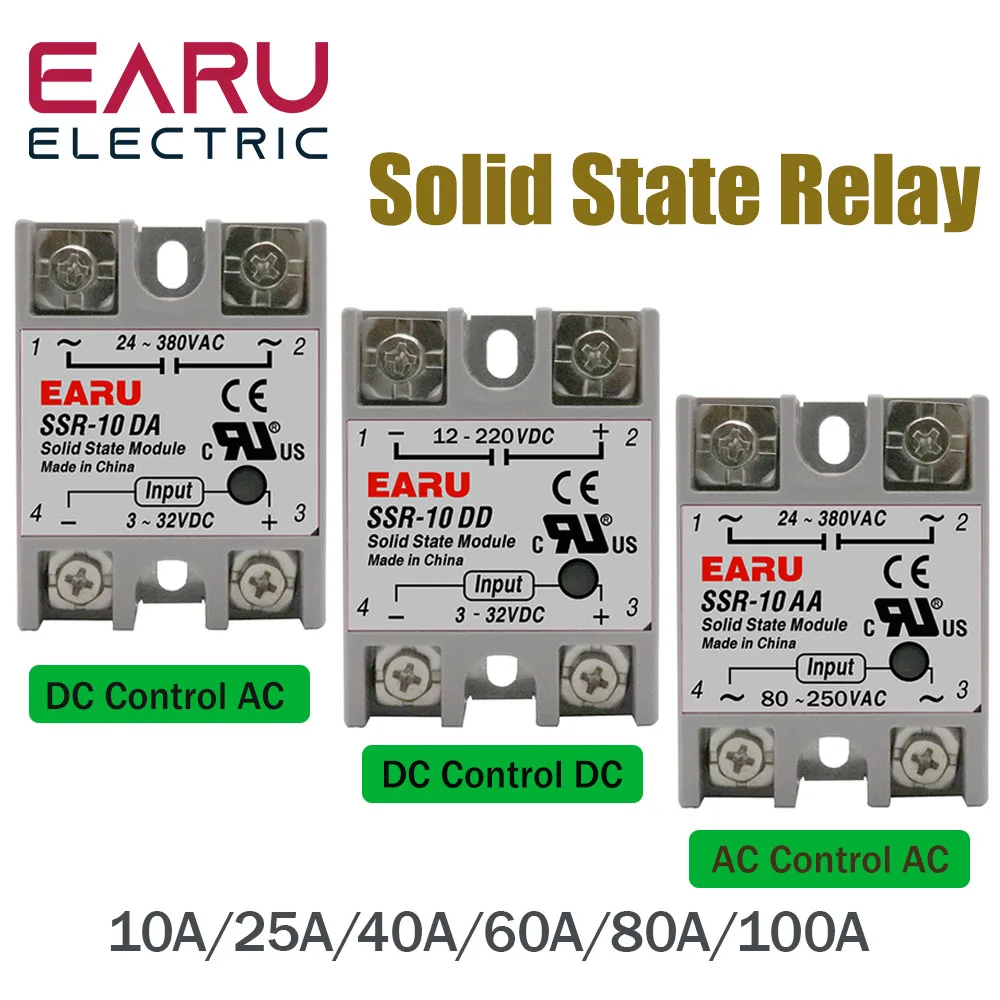 SSR-25DA SSR-40DA SSR-40AA SSR-40DD SSR 10A 25A 40A 60A 80A 100A DD DA AA Solid State relaismodule voor PID-temperatuurregeling