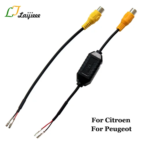 Cámara trasera de instalación para Citroen y Peugeot, conexión de pantalla de coche Original, Pin de conversión de cable/interfaz RCA, se convierte en Pin