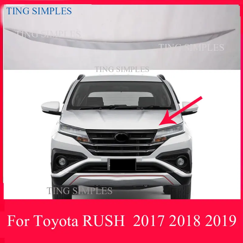 

For Toyota RUSH (F800/F850) 2017 2018 2019 Car Accessories ABS Chrome Front Hood Bonnet Grill Grille Bumper Lip Mesh Trim Cove