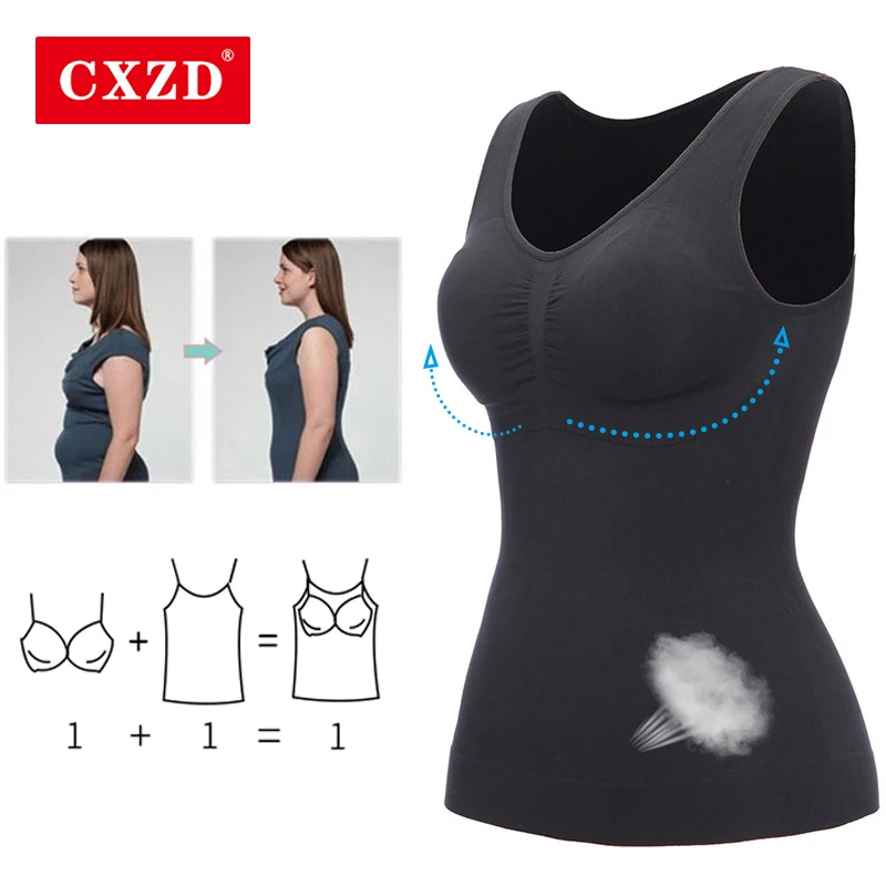 Women Shaper Slim Up Lift Plus Size Bra Tank Top Body Shaper Removable Shaper Underwear Slimming Vest Corset Shapewear