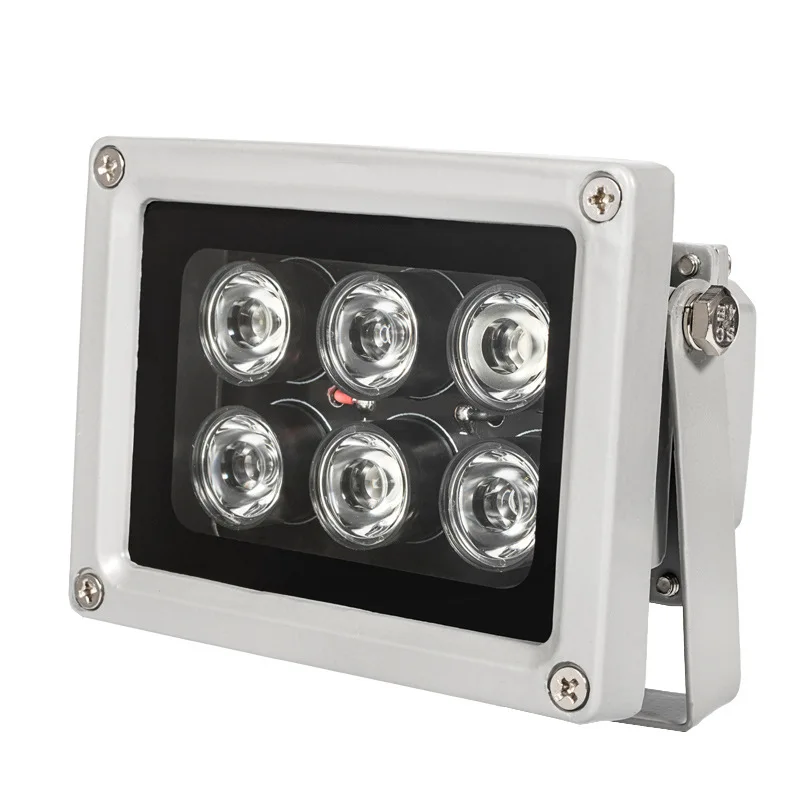 IR luz infravermelha para câmera de segurança CCTV, enchimento de visão noturna, iluminadores, luz infravermelha IR, 60m, 6 LEDs