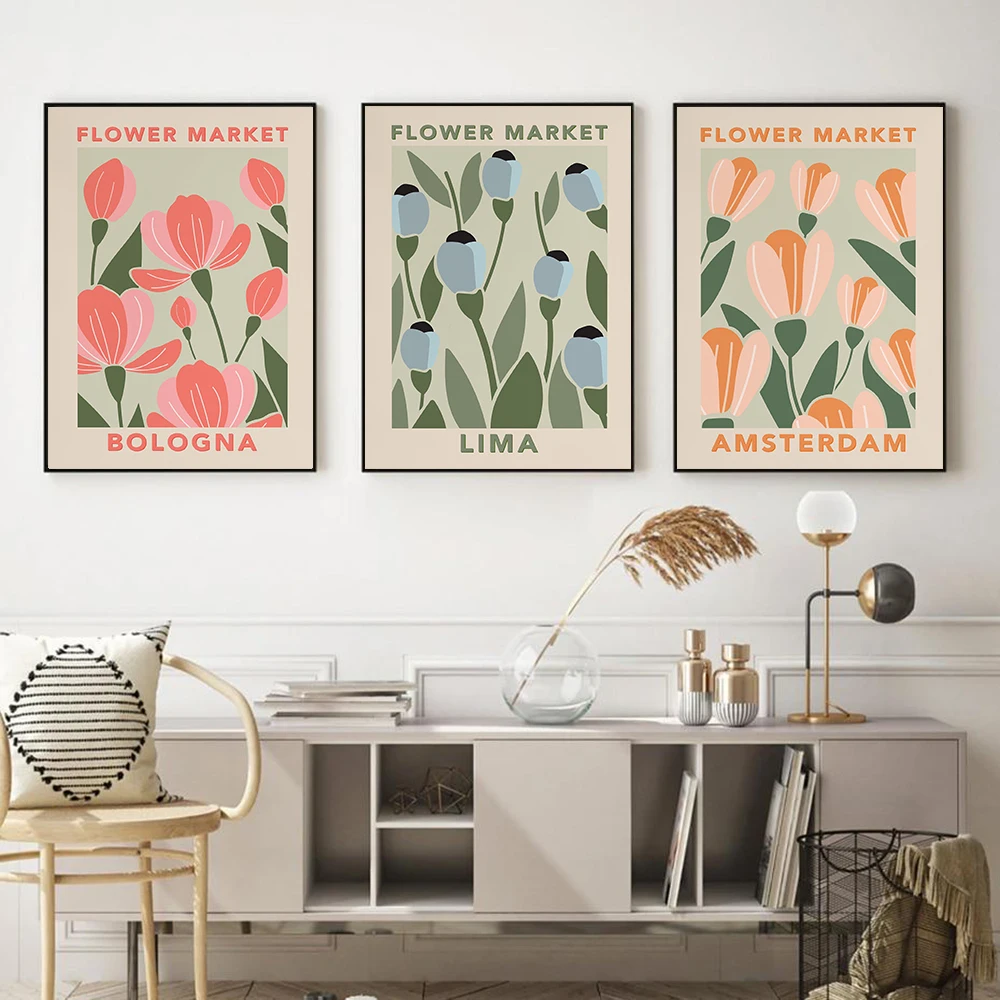 

Абстрактная Цветочная Марка винтажная Акварельная настенная Картина на холсте скандинавские постеры и принты настенные картины для декора гостиной