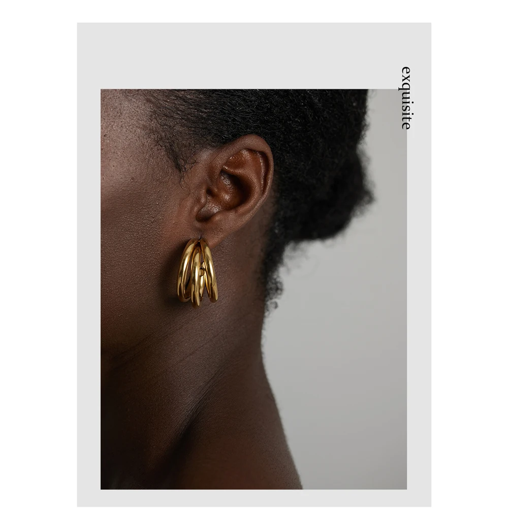 Yhpup-Pendientes de tuerca geométricos metálicos para Mujer, accesorios de acero inoxidable, Color dorado llamativo, regalo al por mayor, nuevo