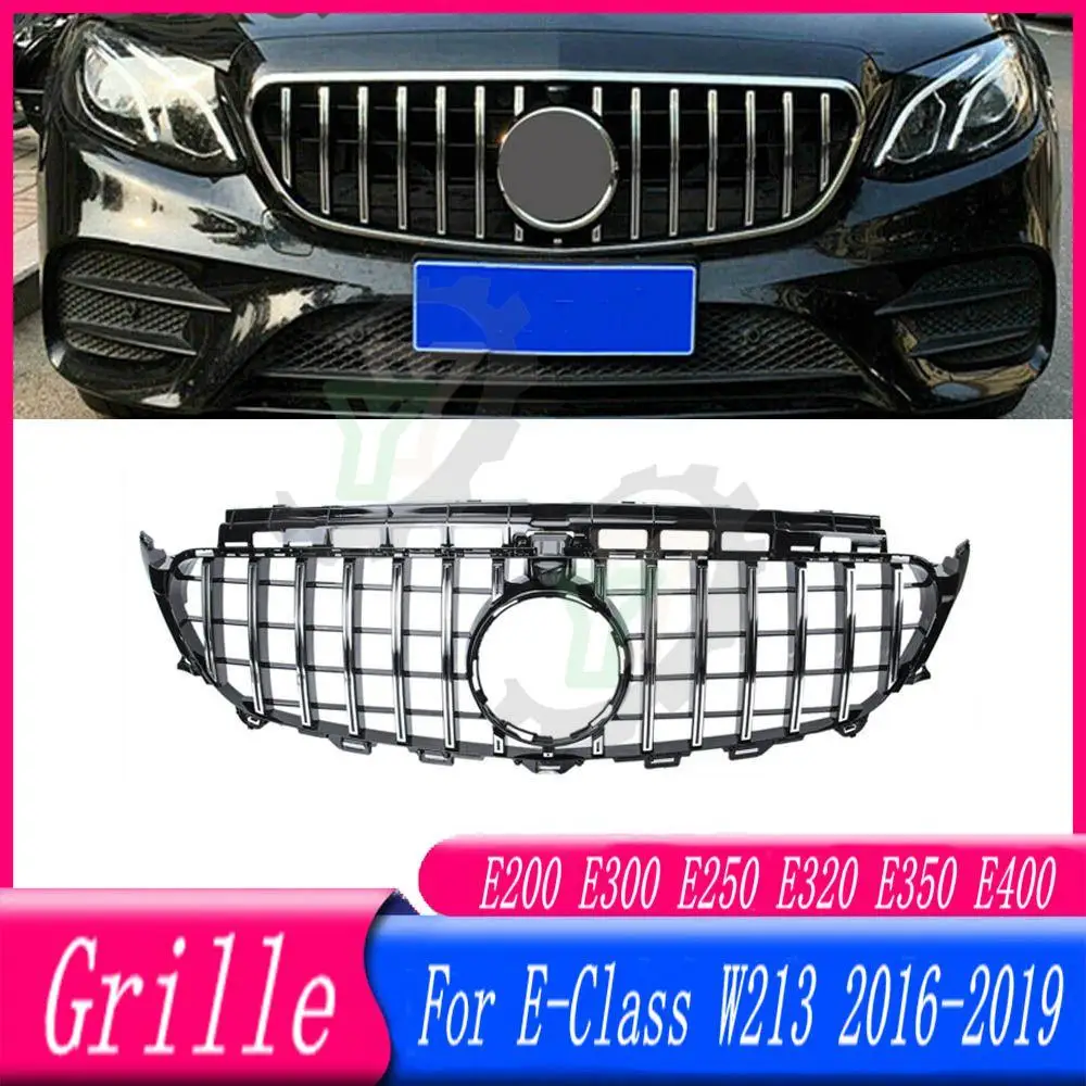 Front Bumper Grille Racing Grill For Mercedes-Benz E-Class W213 E200 E300 E250 E320 E350 E400 2016 2017 2018 2019 Car Accessory