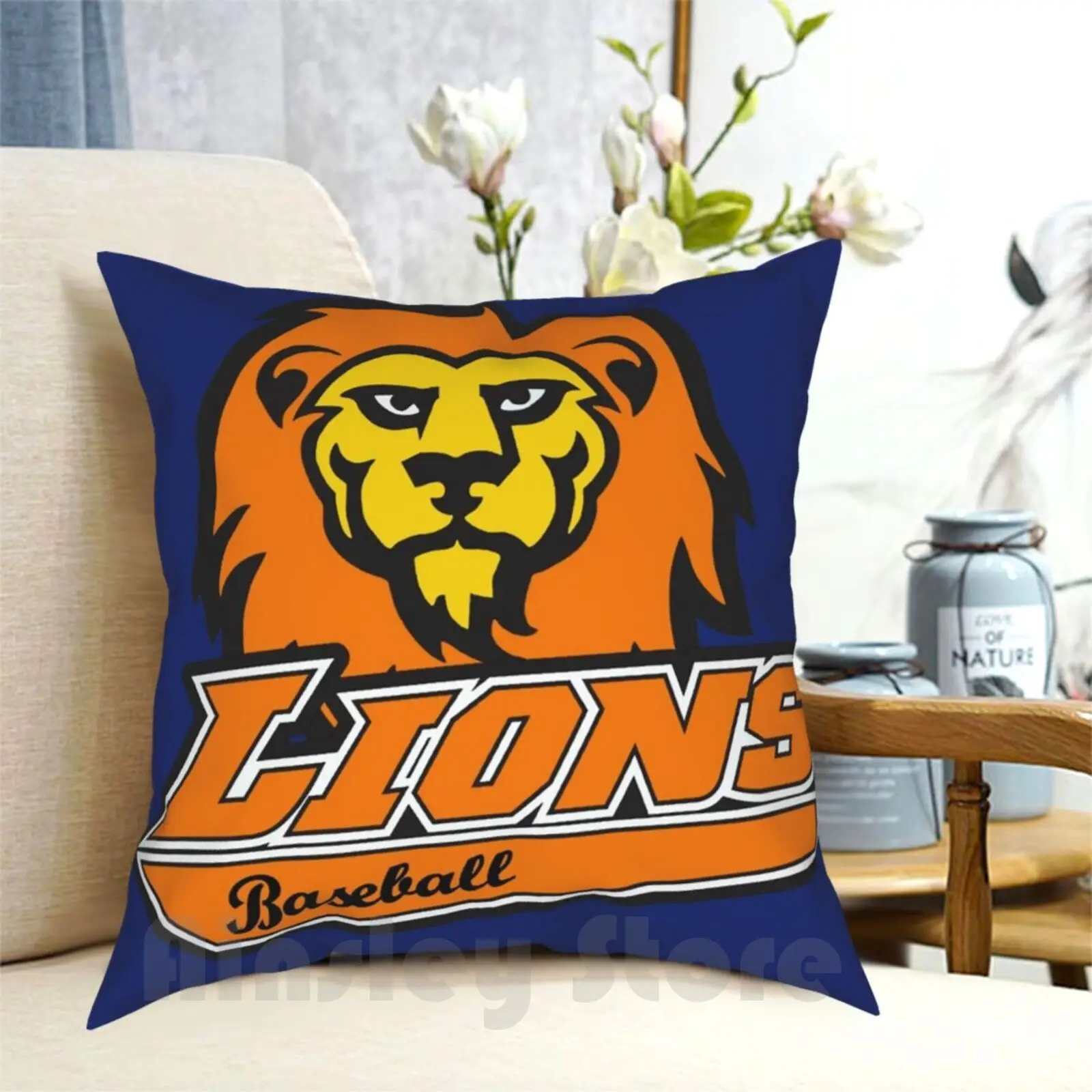 

Чехол для бейсбольной подушки Lions с принтом для дома, мягкая декоративная подушка Lions Baseball Baseball Team, универсальная графика Lion Little