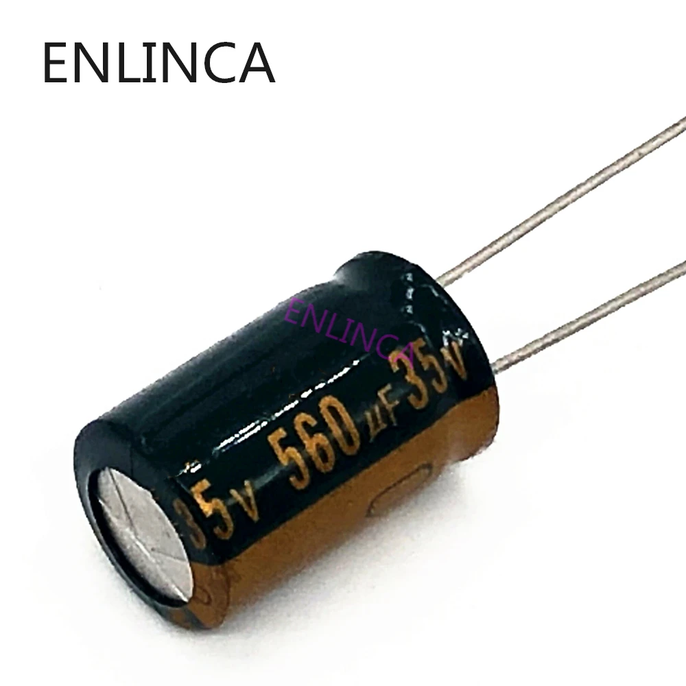 12pcs/lot P14 Low ESR/Impedance high frequency 35v 560UF aluminum electrolytic capacitor size 10*20 560UF35V 20%