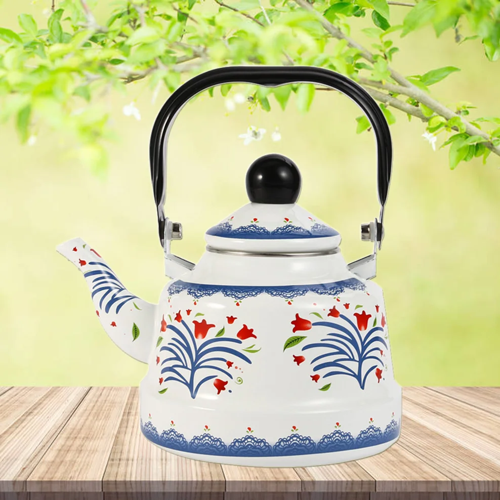 1700ML, , Porcelain Enameled Boiling Kettle, Large Capacity Cold Kettle, Teapot for home, Induction Cooker Boiling Water kettle