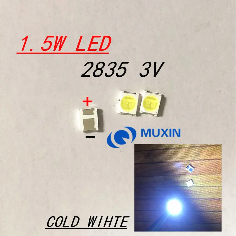 50pcs Universal LED Backlight 1.5W 3V 1210 3528 2835 131LM CUW JHSP Cool White LCD Backlight TV Application