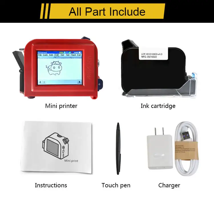 2025 newest Mini Pocket Handheld Inkjet Printer for food bag Date Bar Code Text QR Code portable inkjet printers