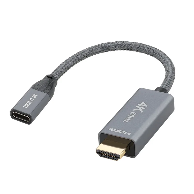 USB3.1 custom braided type-C female to HDMI cable male 4k60hz ultra high definition projection screen adapter cable