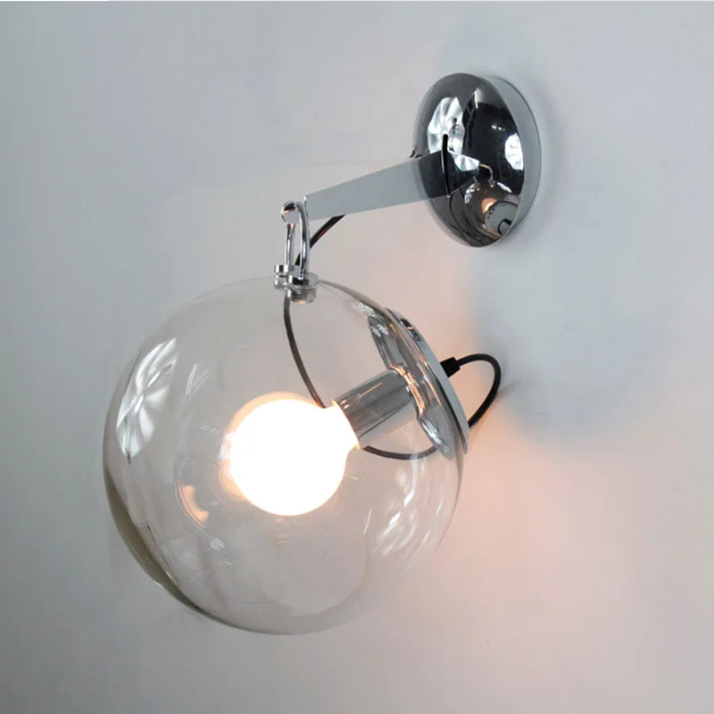 

Hallway 1 pcs suspension glass ball wall lamp retro industrial lighting bedroom vintage wall lights novelty light Cafe Bar lamp