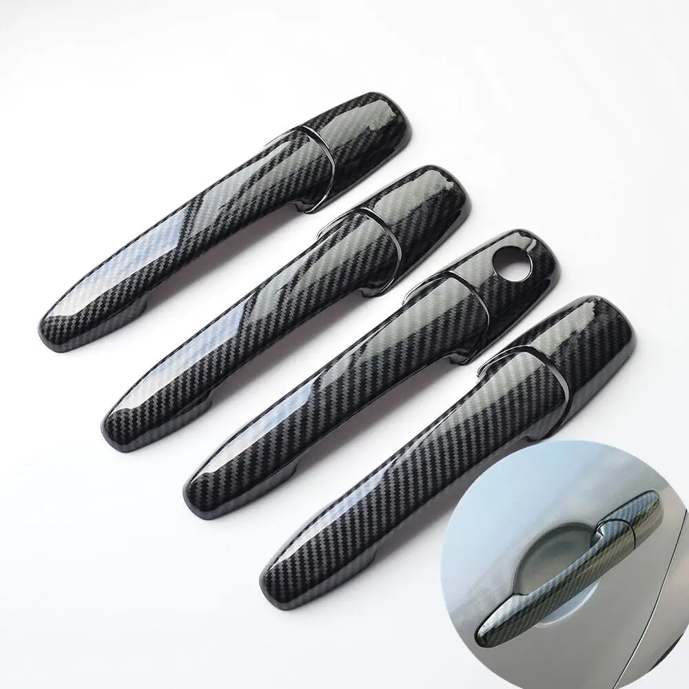 For Mazda CX-7 / CX-9 2007-2015 CX7 CX9 Chrome Carbon Fiber Car Door Handle Cover Trim Stickers Styling Accessories