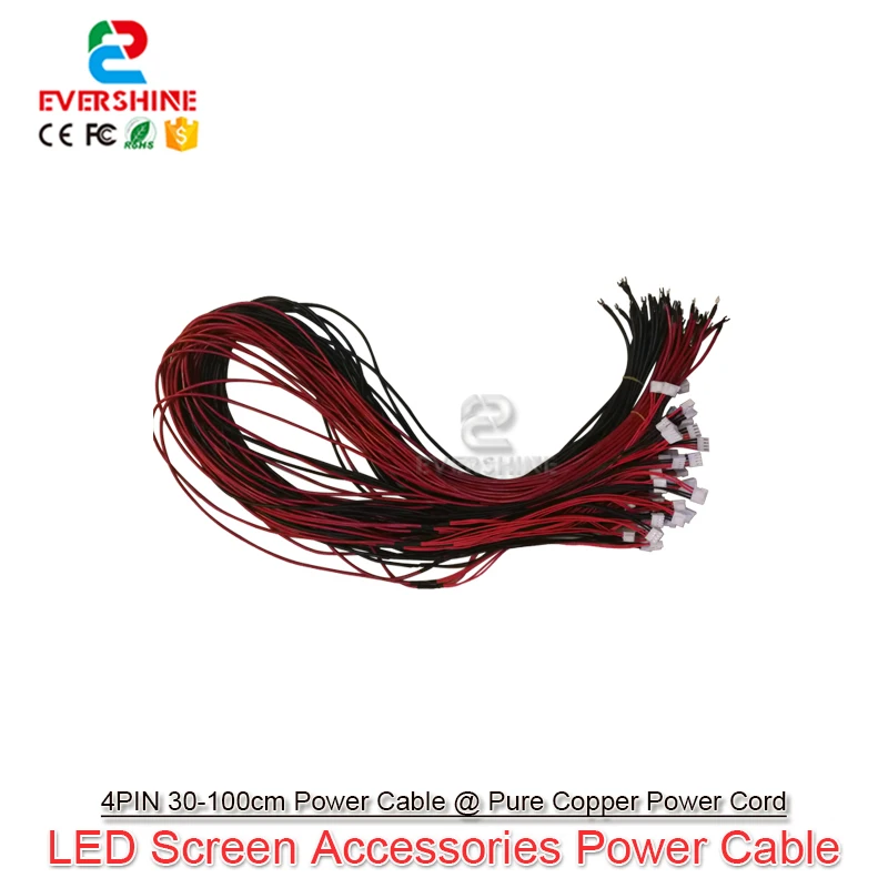 

10pcs/lot Indoor 30-100cm 4Pin Long Power Cable Use For LED Display Screen Accessories