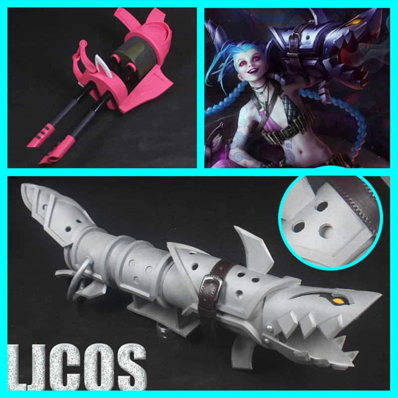 

Game Jinx Cosplay Props Role Play Shark Bone Rocket Halloween Jinx Party Arcane Cosplay Rocket Jinx Launcher Props Accessories