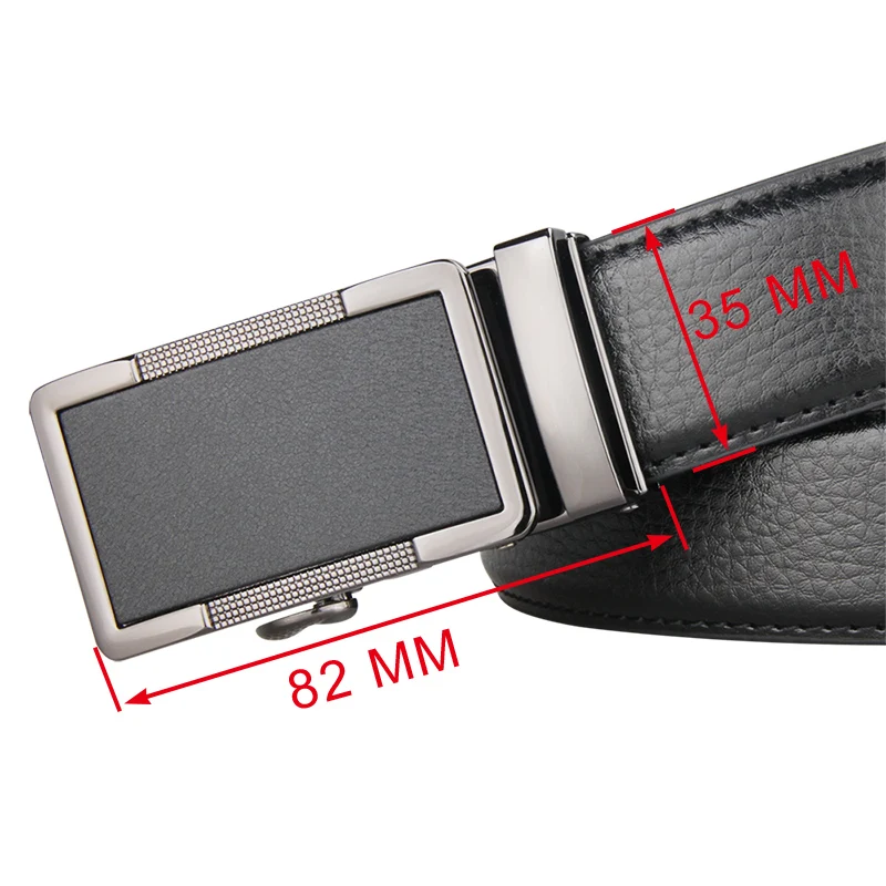 Brand Brown Leather Belt for Men Luxury Brand Fashion Automatic Buckle Ratchet Belts Comfort Click Leather Belt Male