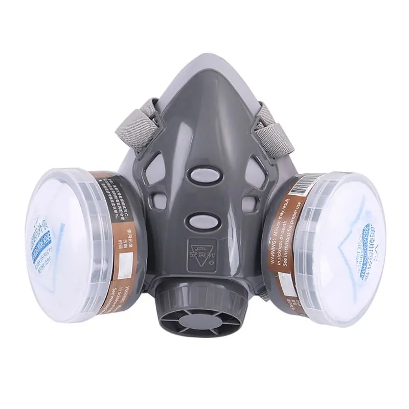 

Dust Mask With Safety Goggles Protection Full Face Gas Mask Filters Actived Carbon Reusable Protective Half-face Mask