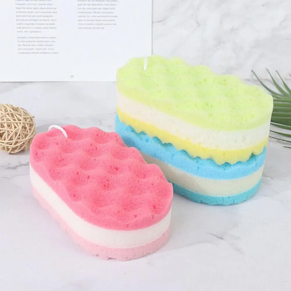 Three-layer Wave Bath Sponge Body Brush Shower Skin Clean Massage Cleaning Shower Brush Skin Remover For Kids Adults