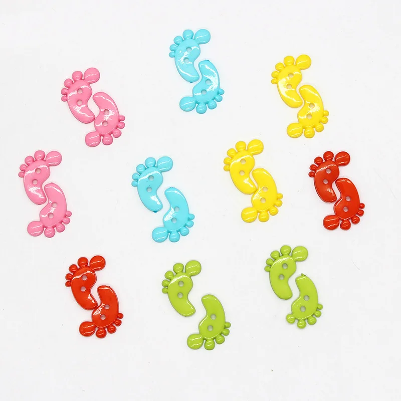 100pcs Candy Color DIY Scrapbooking Cartoon Plastic Buttons Children's Garment Sewing Notions Botones Handicraft DIY Accessories