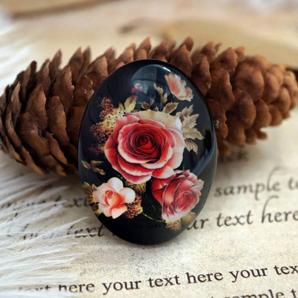 oval 13x18mm 18x25mm 30x40mm sunflower Glass Cabochon for bracelet necklace earring rings brooch DIY Jewelry hand made supply
