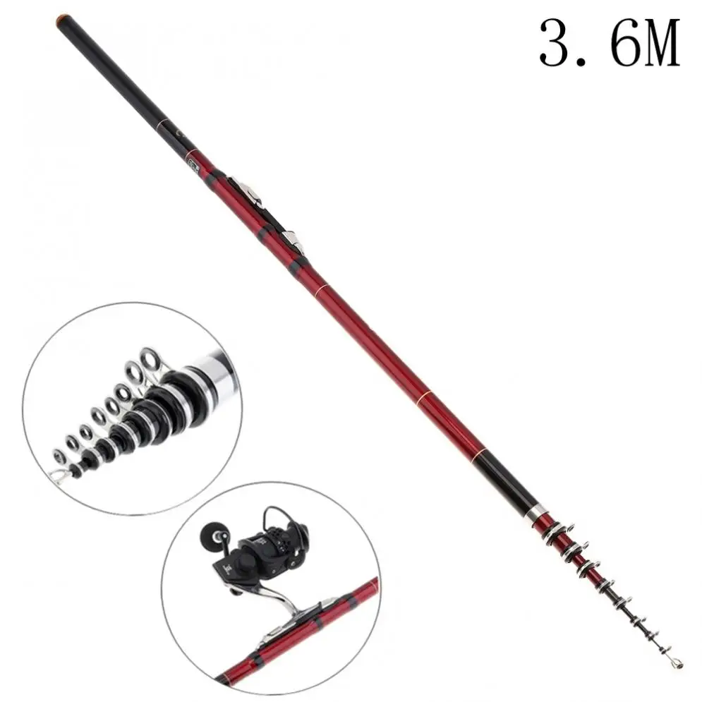 

3.6m Telescopic Rock Carp Fishing Rod 7 Section Carbon Fiber Surf Spinning Pole