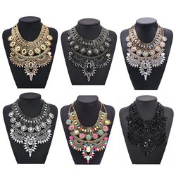 2025 New Indian Ethnic Statement Large Collar Choker Necklace Women Bohemian Vintage Crystal Big Necklace Pendants Jewelry