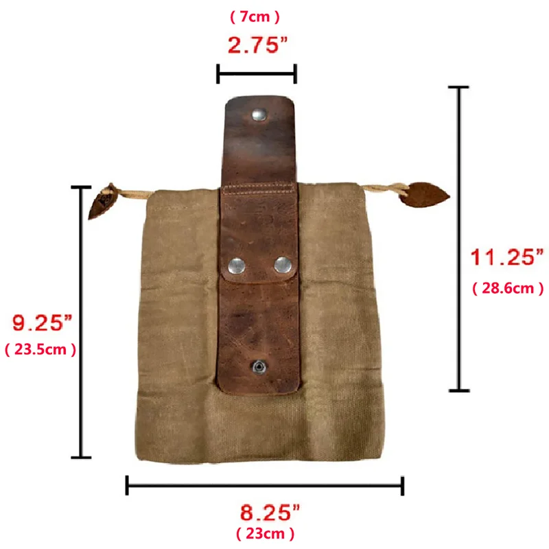 Tela cerata in pelle campeggio esterno escursionismo foraggiamento borsa Bushcraft strumento multifunzionale custodia per frutta borsa per frutta