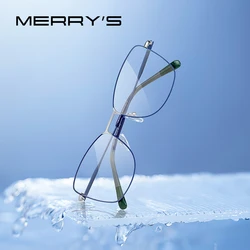 MERRYS DESIGN Women Classic Retro Fashion Glasses Frame Ultralight Titanium Alloy Glasses Myopia Prescription Eyeglasses S2401