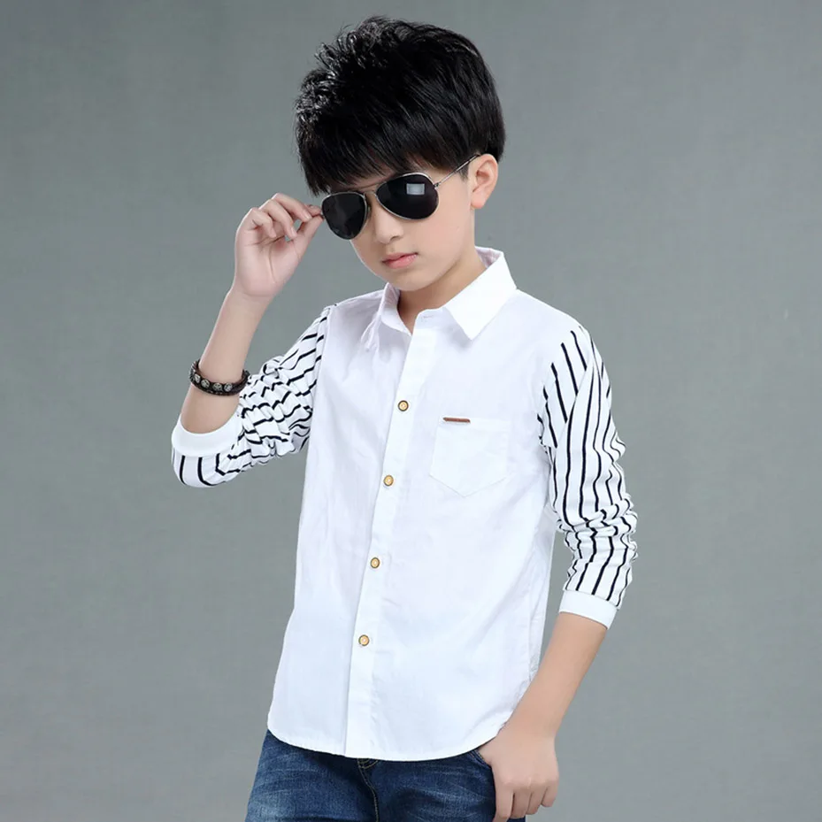 Shirt For boys long sleeve School Boys Formal Dress Shirt Children Baby Clothes Kids boys collar shirt Formal birthday Shirts