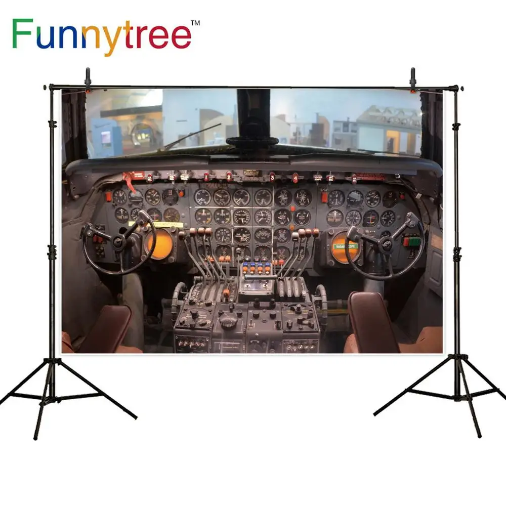 Funnytree Aircraft Space Museum wallpaper child flight background for video Photography props Backdrop Photo Studio Photophone