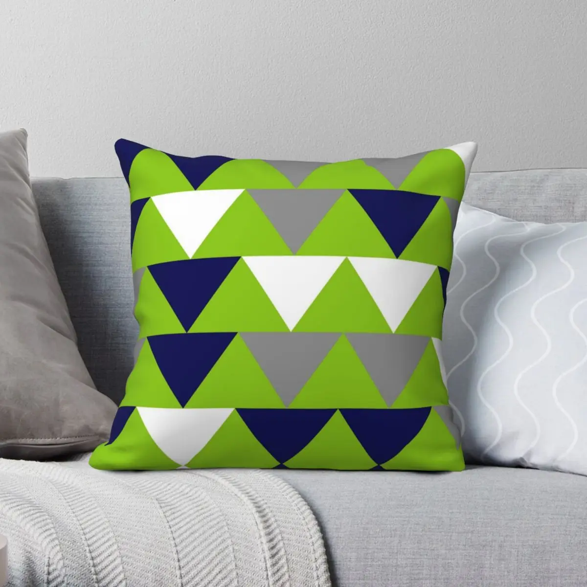 Arrows Lime Green Bright Navy Square Pillowcase Polyester Linen Velvet Creative Zip Decor Sofa Seater Cushion Cover